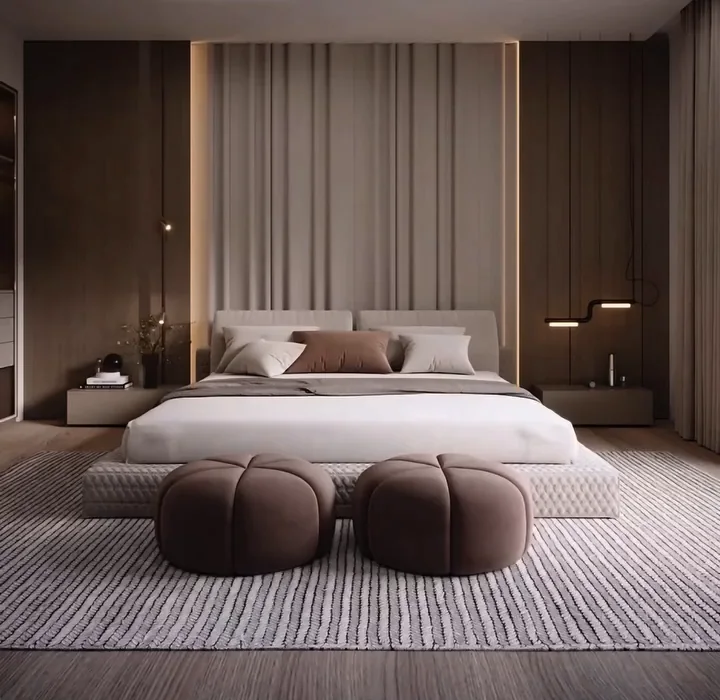 Elegant bedroom render representing a focused design consultation